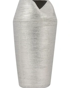 Hot Beliani Vaso decorativo APAMEA Gres porcellanato 33 cm Argento