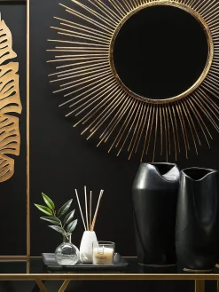 Clearance Beliani Vaso decorativo APAMEA Gres porcellanato 33 cm Nero