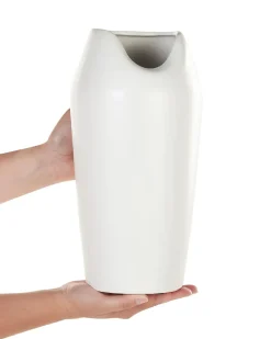 Online Beliani Vaso decorativo APAMEA Gres porcellanato 33 cm Bianco