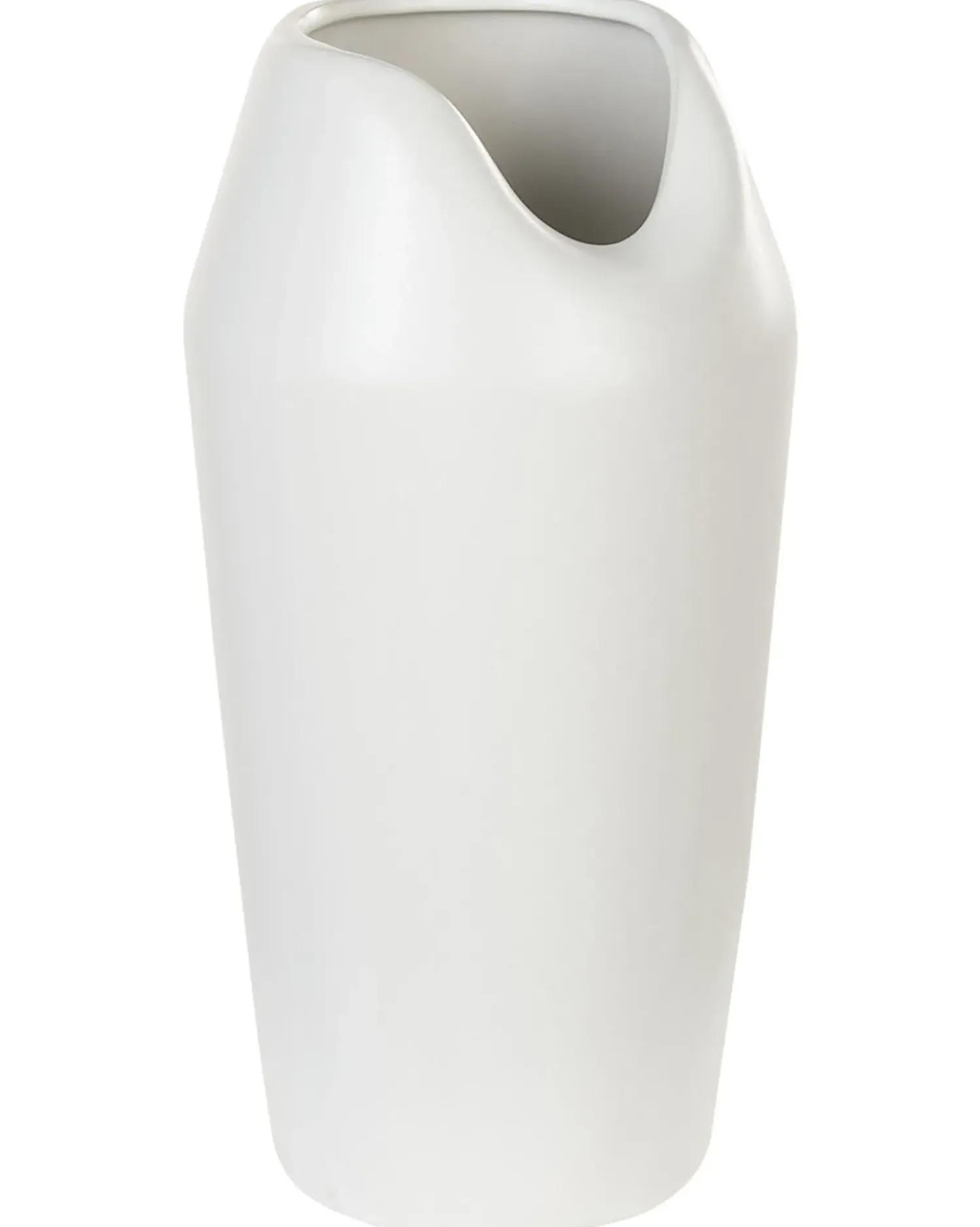 Online Beliani Vaso decorativo APAMEA Gres porcellanato 33 cm Bianco