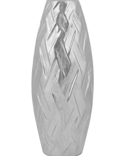 Clearance Beliani Vaso decorativo ARPAD Gres porcellanato 33 cm Argento