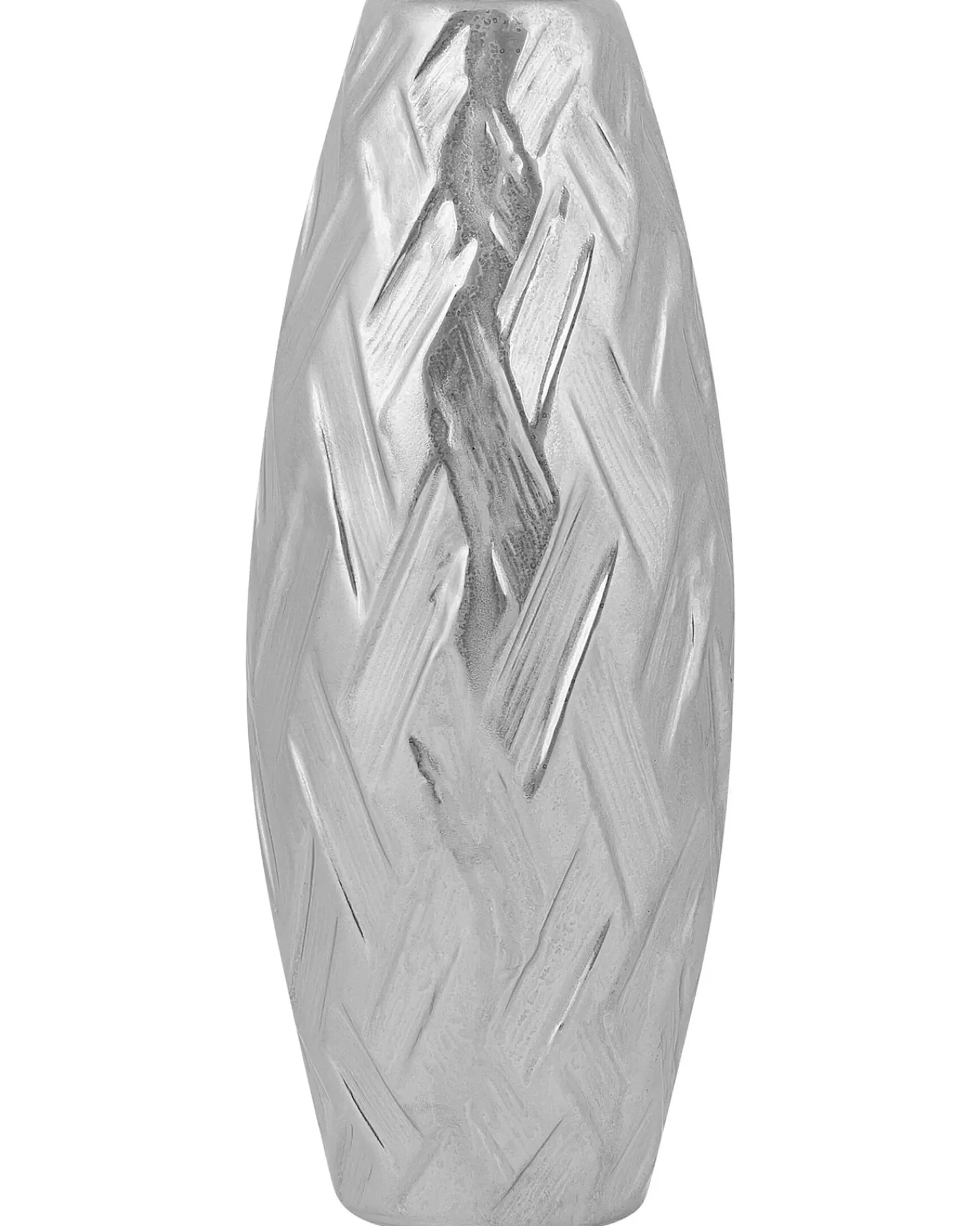 Clearance Beliani Vaso decorativo ARPAD Gres porcellanato 33 cm Argento