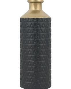 Outlet Beliani Vaso decorativo ARSIN Gres porcellanato 39 cm Nero Oro Nero