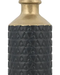 Outlet Beliani Vaso decorativo ARSIN Gres porcellanato 39 cm Nero Oro Nero
