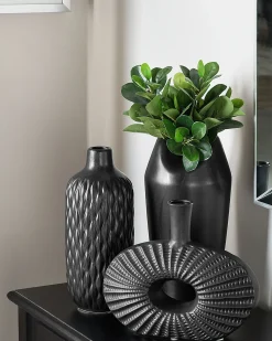 Best Beliani Vaso decorativo ARWAD Gres porcellanato 24 cm Nero