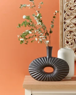 Best Beliani Vaso decorativo ARWAD Gres porcellanato 24 cm Nero