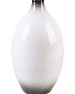 Best Beliani Vaso decorativo BAEZA Ceramica Bianco Bianco Nero