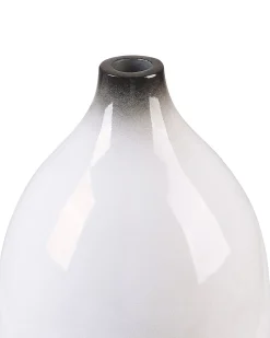 Sale Beliani Vaso decorativo BAEZA Ceramica Bianco Bianco Nero