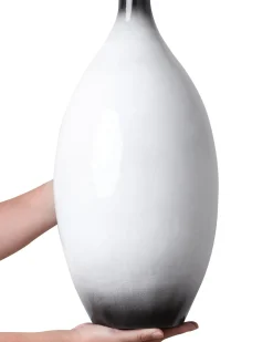 Sale Beliani Vaso decorativo BAEZA Ceramica Bianco Bianco Nero