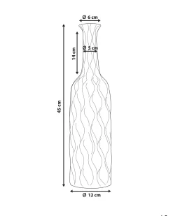 Beliani Vaso decorativo BASSANIA Gres porcellanato 45 cm Argento