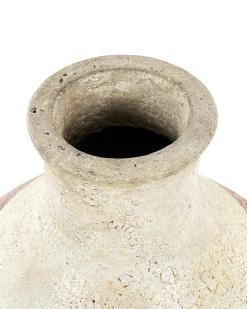 Outlet Beliani Vaso decorativo BURSA Ceramica 37 cm Marrone chiaro Bianco Marrone