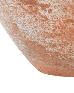 Outlet Beliani Vaso decorativo BURSA Ceramica 37 cm Marrone chiaro Bianco Marrone