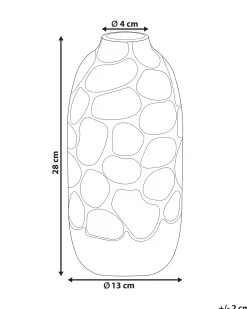 Beliani Vaso decorativo CENABUM Gres porcellanato Bianco Bianco Argento