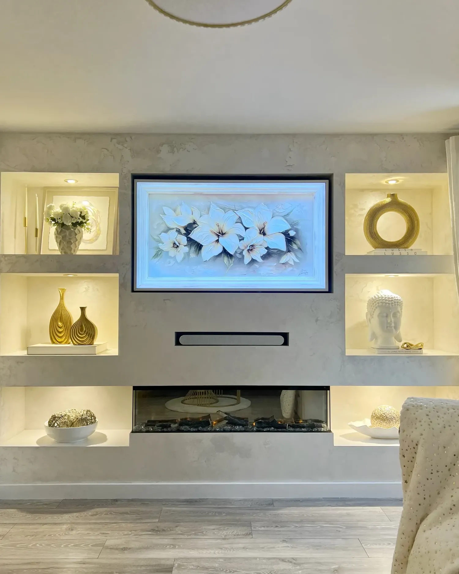 New Beliani Vaso decorativo COMAL Metallo 40 cm Oro