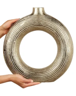 New Beliani Vaso decorativo COMAL Metallo 40 cm Oro