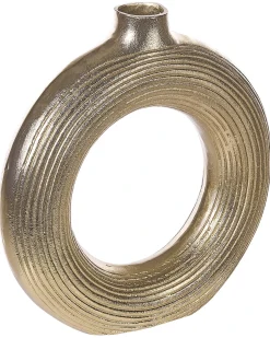 New Beliani Vaso decorativo COMAL Metallo 40 cm Oro