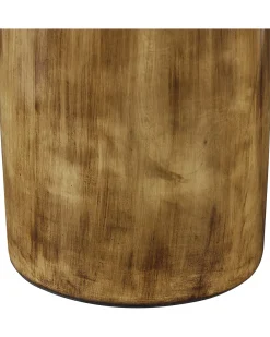 New Beliani Vaso decorativo CYRENE Ceramica 50 cm Marrone scuro Argento Marrone