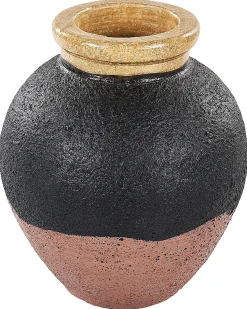 Clearance Beliani Vaso decorativo DAULIS Ceramica 31 cm Nero Nero Oro Rosa
