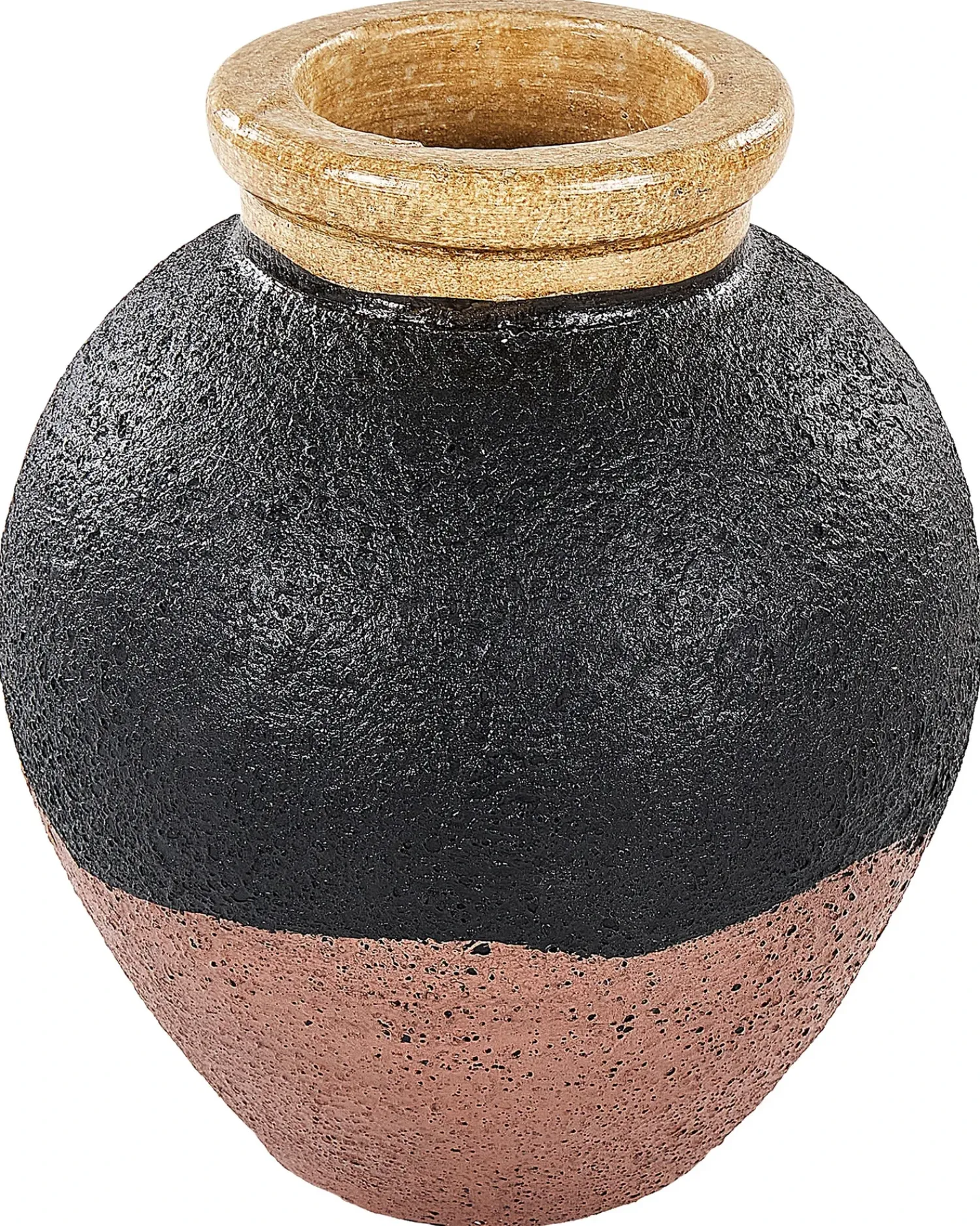 Clearance Beliani Vaso decorativo DAULIS Ceramica 31 cm Nero Nero Oro Rosa