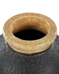 Clearance Beliani Vaso decorativo DAULIS Ceramica 31 cm Nero Nero Oro Rosa