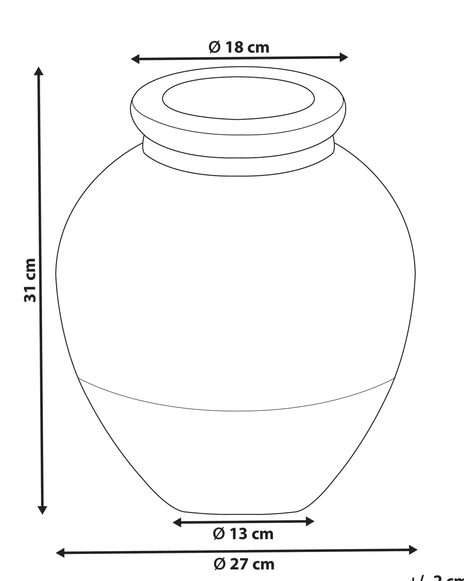 Clearance Beliani Vaso decorativo DAULIS Ceramica 31 cm Nero Nero Oro Rosa
