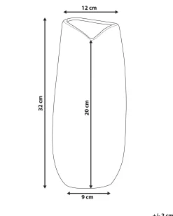 Sale Beliani Vaso decorativo DERBE Gres porcellanato 32 cm Argento