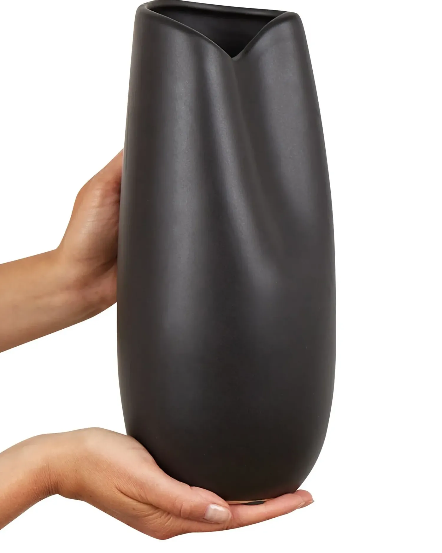 Sale Beliani Vaso decorativo DERBE Gres porcellanato 32 cm Nero