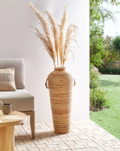 Discount Beliani Vaso decorativo ELATIA Rattan Naturale