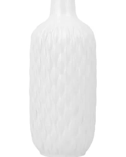 Online Beliani Vaso decorativo EMAR Gres porcellanato 31 cm Bianco
