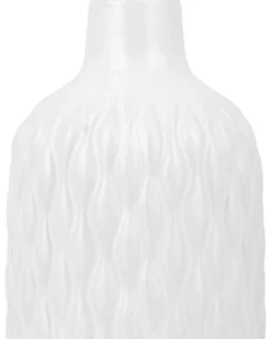 Online Beliani Vaso decorativo EMAR Gres porcellanato 31 cm Bianco