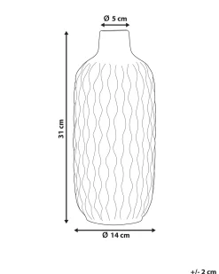 Online Beliani Vaso decorativo EMAR Gres porcellanato 31 cm Bianco