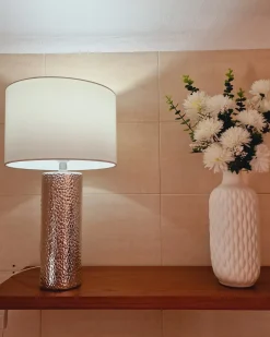 Online Beliani Vaso decorativo EMAR Gres porcellanato 31 cm Bianco