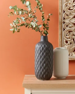 Hot Beliani Vaso decorativo EMAR Gres porcellanato 31 cm Nero
