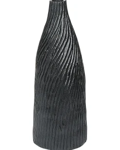 Hot Beliani Vaso decorativo FLORENTIA Ceramica 50 cm Nero Nero Oro