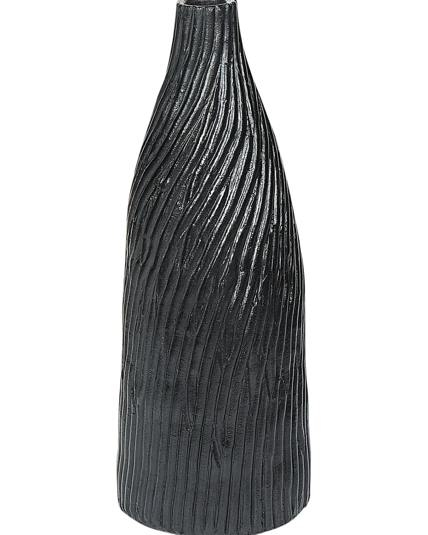 Hot Beliani Vaso decorativo FLORENTIA Ceramica 50 cm Nero Nero Oro