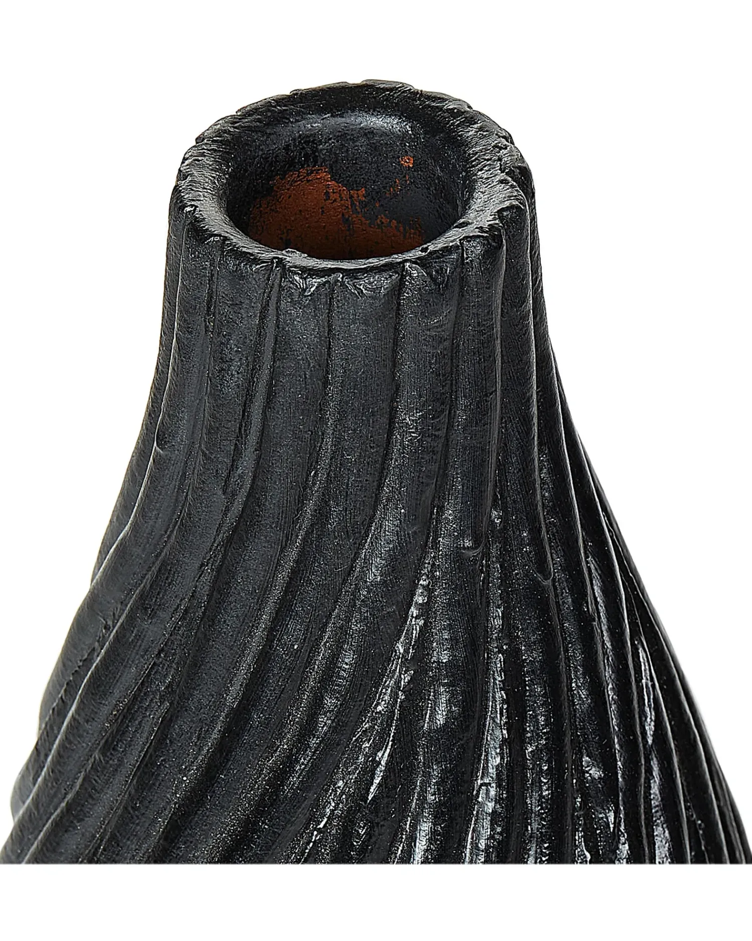 Hot Beliani Vaso decorativo FLORENTIA Ceramica 50 cm Nero Nero Oro