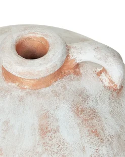 Beliani Vaso decorativo IPOH Ceramica 30 cm sporco Bianco