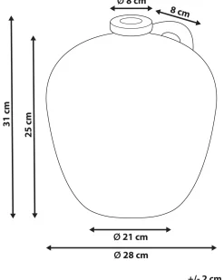 Beliani Vaso decorativo IPOH Ceramica 30 cm sporco Bianco