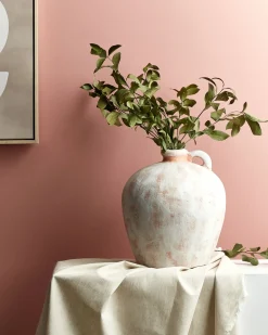 Beliani Vaso decorativo IPOH Ceramica 30 cm sporco Bianco