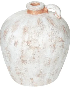 Beliani Vaso decorativo IPOH Ceramica 30 cm sporco Bianco