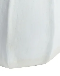 Hot Beliani Vaso decorativo KAMPAR Ceramica 30 cm Bianco Beige Bianco