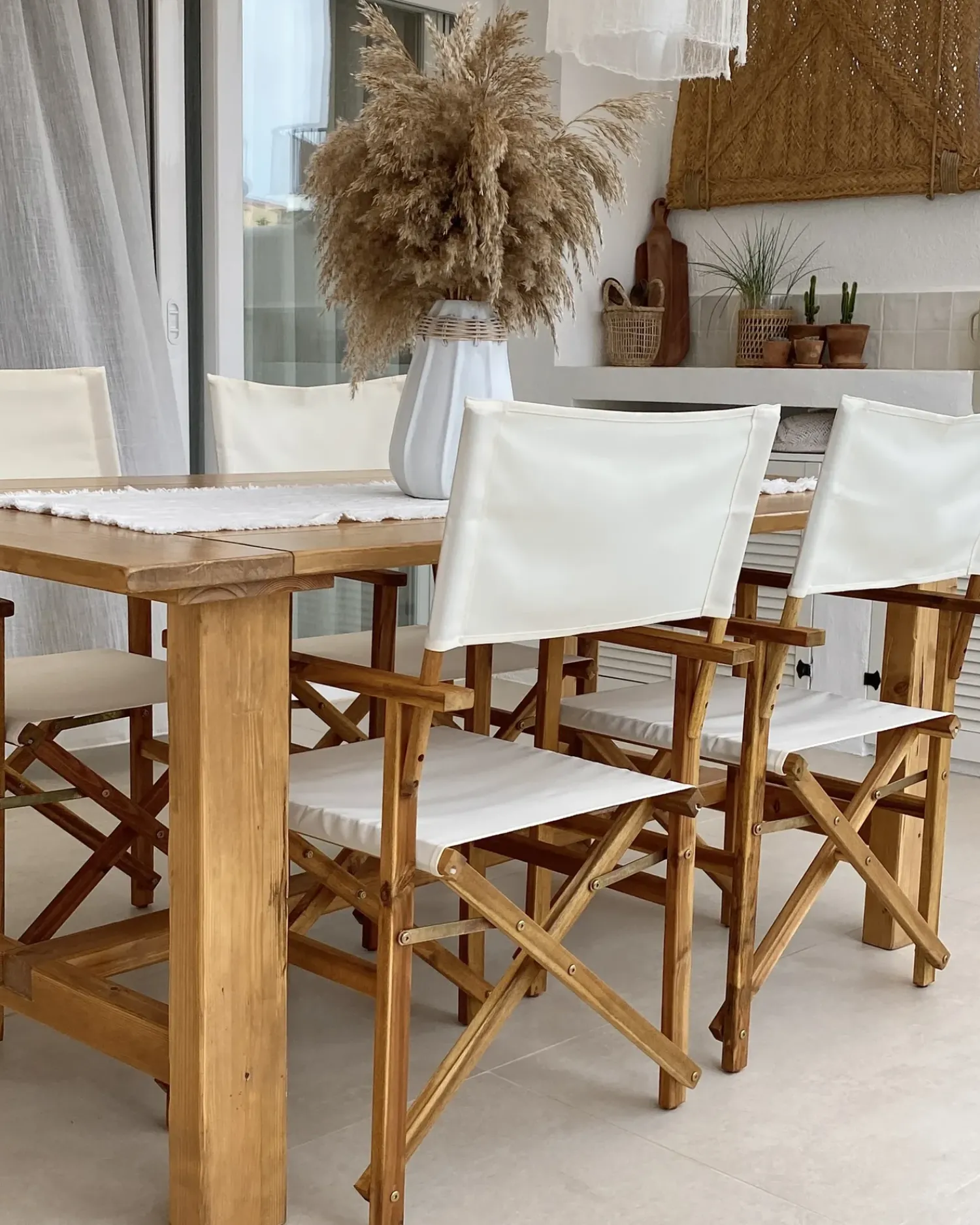 Hot Beliani Vaso decorativo KAMPAR Ceramica 30 cm Bianco Beige Bianco
