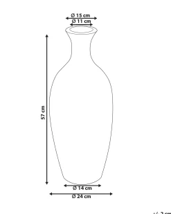 Sale Beliani Vaso decorativo KARDIA Ceramica 57 cm Marrone Blu Marrone
