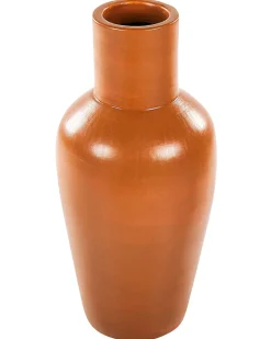 Clearance Beliani Vaso decorativo KARFI Ceramica 37 cm Arancione