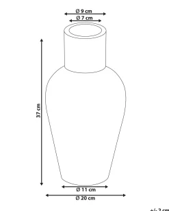 Clearance Beliani Vaso decorativo KARFI Ceramica 37 cm Arancione