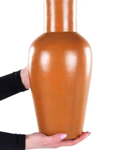 Clearance Beliani Vaso decorativo KARFI Ceramica 37 cm Arancione