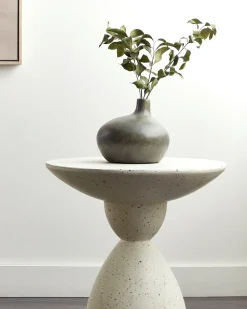 Sale Beliani Vaso decorativo KLANG Ceramica 18 cm Grigio Oro Grigio