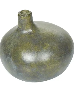 Sale Beliani Vaso decorativo KLANG Ceramica 18 cm Grigio Oro Grigio