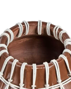 Beliani Vaso decorativo KLUET Ceramica 22 cm Marrone Beige Marrone