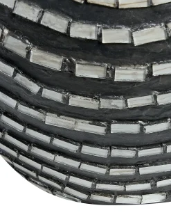 Clearance Beliani Vaso decorativo KUALU Ceramica 35 cm Nero Bianco Nero